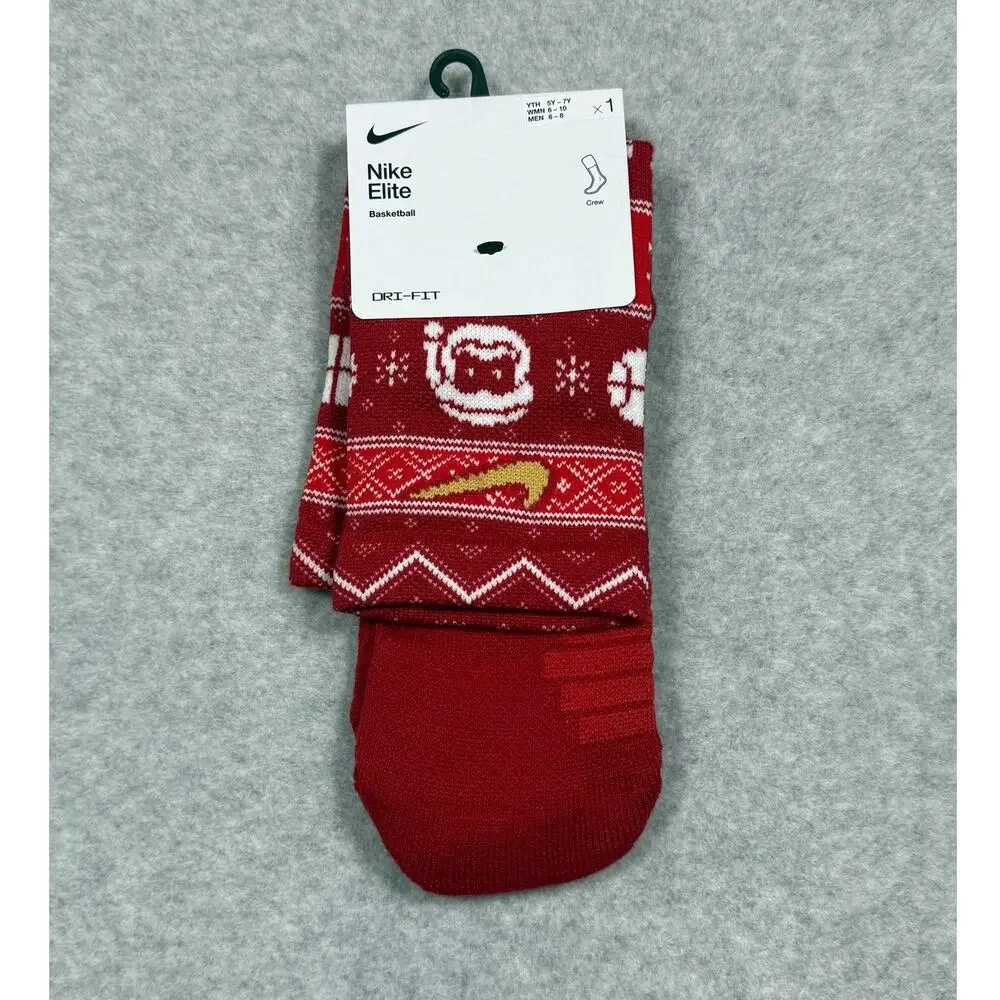 Nike Elite Christmas Basketball Socks Youth 5y-7y Wmn 6-10 Men 6-8 NEW